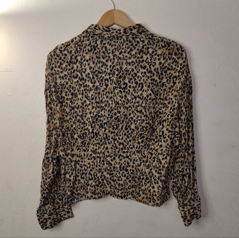 Zara Trf Collection Leopard Print Button Down Blo… - image 7